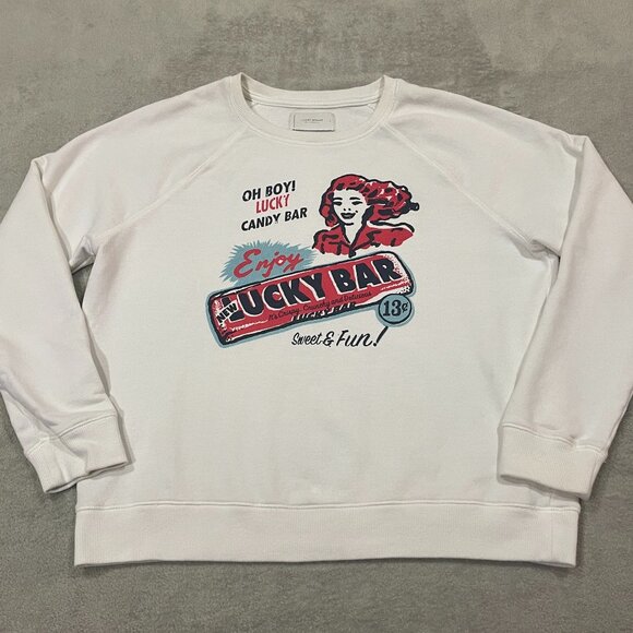 Vintage Lucky Brand White Sweatshirt Size Large - Picture 2 of 11